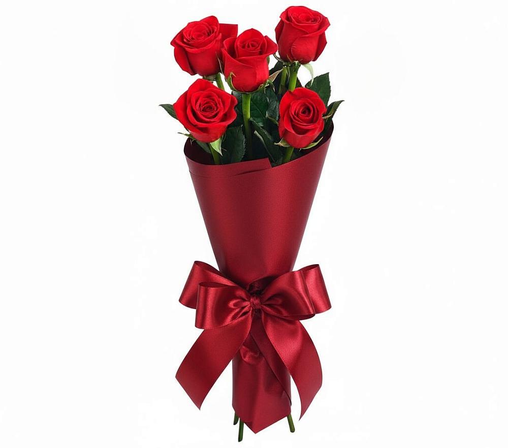 Букет 5 Красных роз Эдлесс Лав в Мучкапский