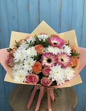 Букет цветов из:  Розы, Герберы и Хризантемы в Мучкапский