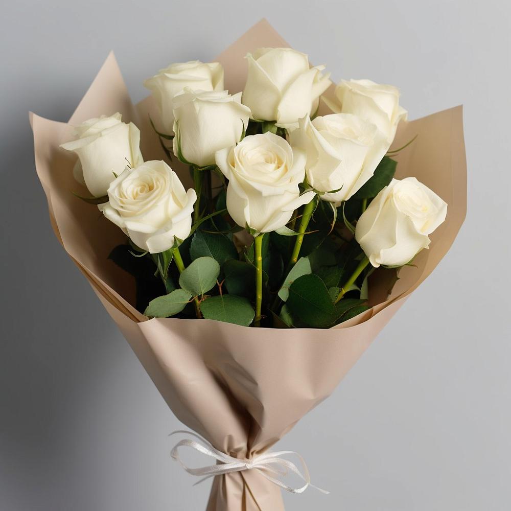 Букет 9 Белых роз Эдлесс Лав в Мучкапский