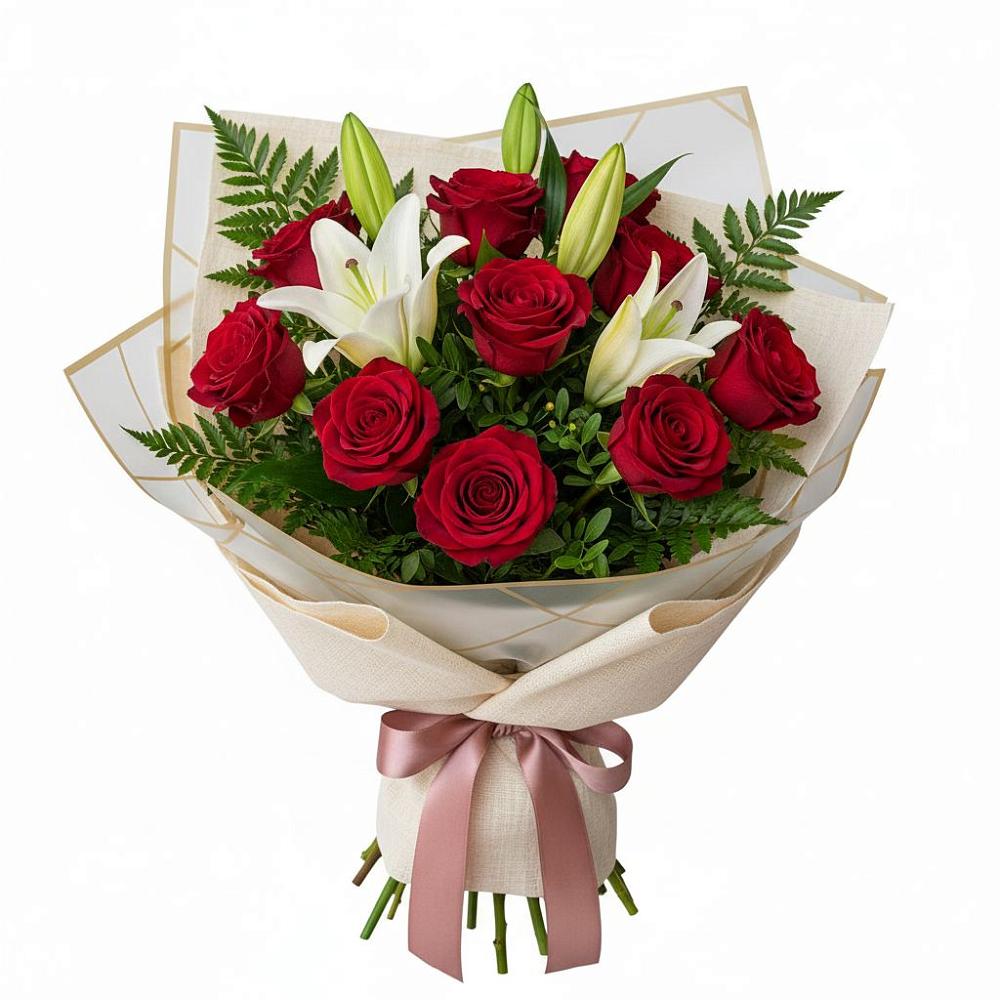 Букет цветов из: Лилии и Розы в Мучкапский