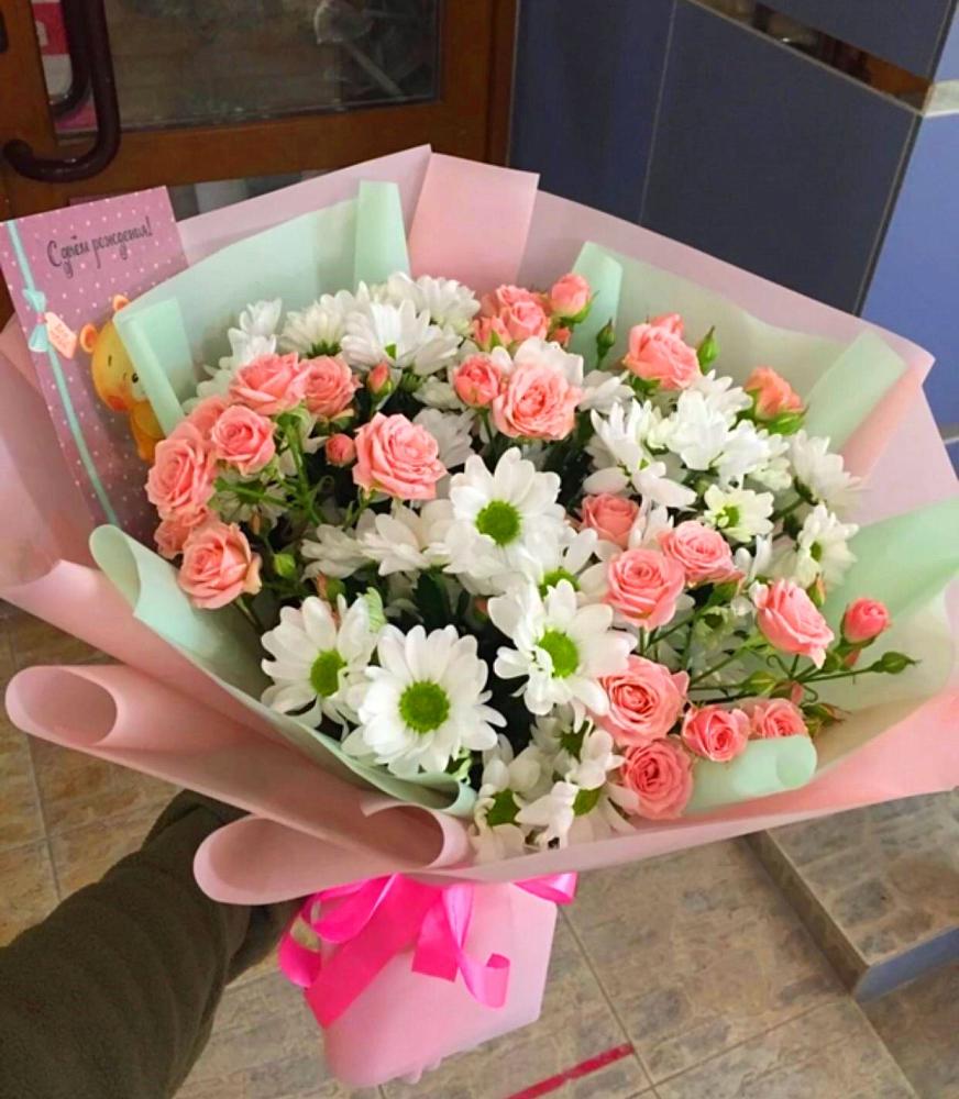 Букет цветов из: Розы и Хризантемы в Мучкапский