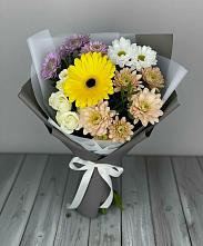 Букет цветов из:  Розы, Герберы и Хризантемы в Мучкапский