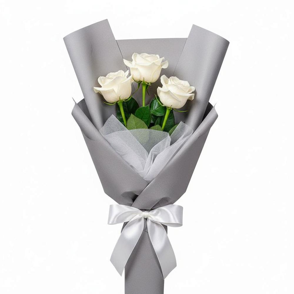 Букет 3 белые розы в Мучкапский