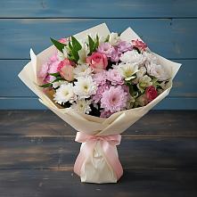 Букет цветов из:  Хризантемы, Альстромерии и Розы в Мучкапский