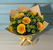 Букет цветов из:  Герберы и Хризантемы в Мучкапский