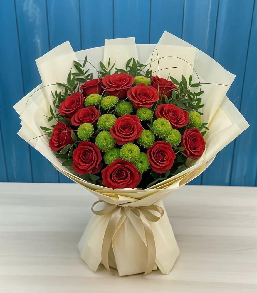 Букет цветов из: Розы и Хризантемы в Мучкапский